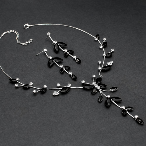 Schmuckset schwarz strass - schmuckset,
