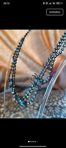 Mehrreihige strass halskette - mehrreihige, strass-halskette