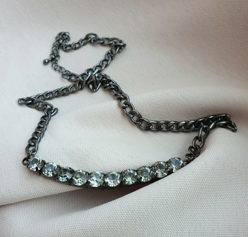 Halskette gunmetal mit - halskette,