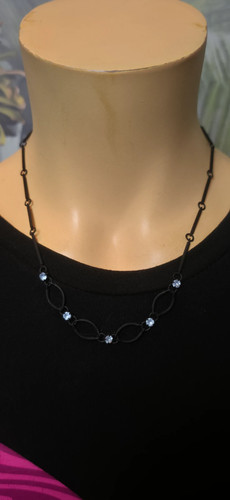 Kette schwarz strass damen - strass,