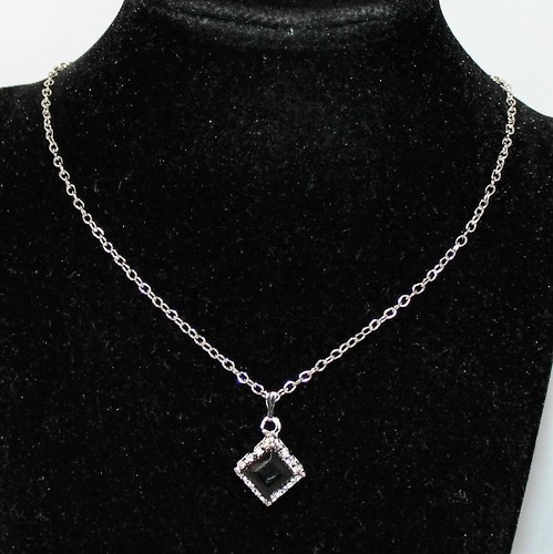 Kette damen viereckig kristall - kette,