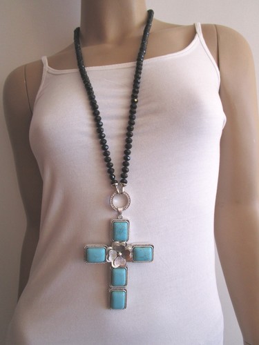 Strass hals kette lang perlen - lang,