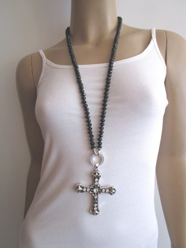 Strass hals kette lang perlen - strass,