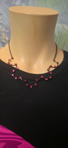 Kette schwarz strass - strass, damen