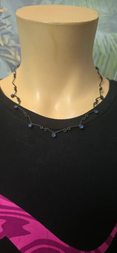 Kette schwarz strass damen - kette,