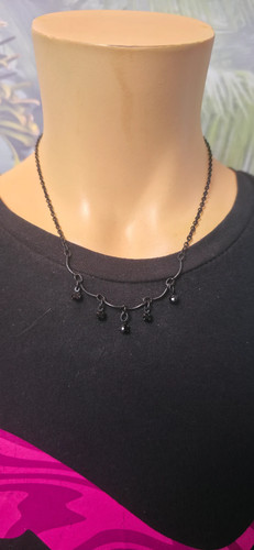 Kette schwarz strass - schwarz, damen