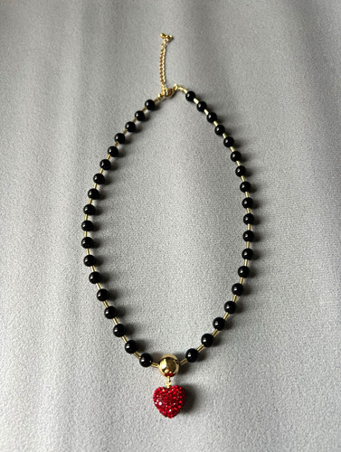 Schwarze perlenkette halskette - perlenkette,