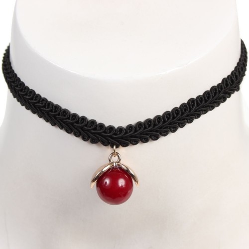 Gothic samthalsband strass - gothic,