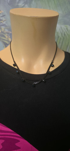 Kette schwarz strass damen - schwarz,